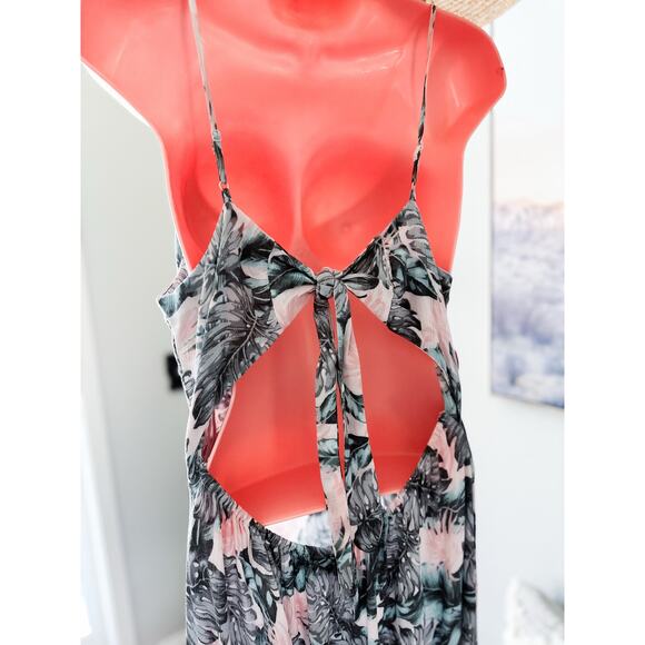 NWT Aeropostale Whispers Through the Palms Flowing gauzy open back maxi dress - Picture 7 of 7